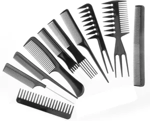 10 Piece Professional styling comb set - Hair comb set - Great for All Hair Types & Styles