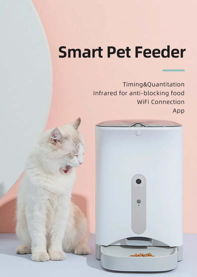 4.3L Smart Pet Feeder with Camera, Night Vision & APP