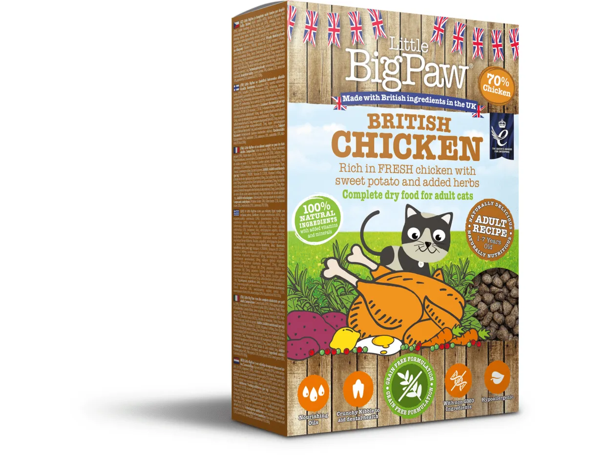 British Chicken Complete dry food for Adult Cats 375gm /Little BigPaw