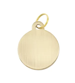 Chunky Brass Hooped Designer Dog Tag