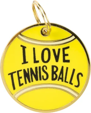 Collar Charms, I Love Tennis Balls