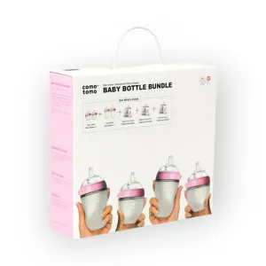 Comotomo Baby Bottle Bundle, Pink