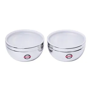 Embassy Stainless Steel Storage Bowl, Pack of 2, Size 2-500 ml