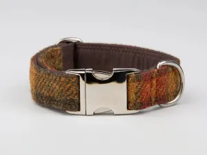 Harris Tweed Autumnal Check Luxury Dog Collar