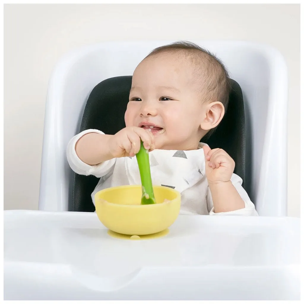 OlaBaby Suction Bowl with Lid Lemon