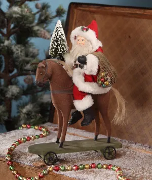 TD7681 - Santa on Pull Toy Horse